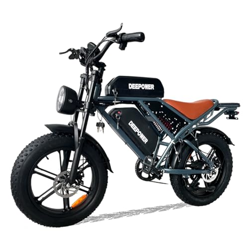 Electric Bike for Adult,1500W Peak Brushless Motor 30 MPH Fat Tire E Bike with 624-2880Wh Removable Battery 20" Electric Dirt Bike with Dual Suspension and 7-Speed