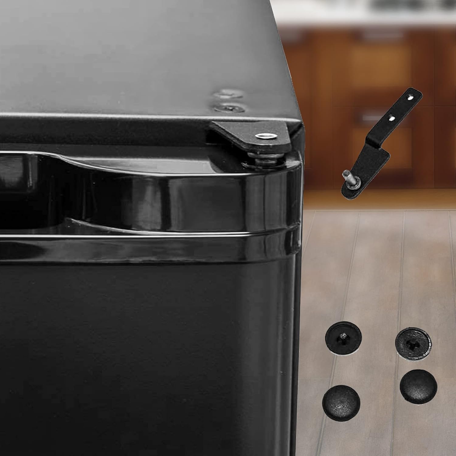 SMETA Mini Fridge No Noise: Absorption Refrigerator 12V/110V Portable for Dorm Office Truck Camper, with Lock, DC AC, 1.0 Cu.Ft, Black