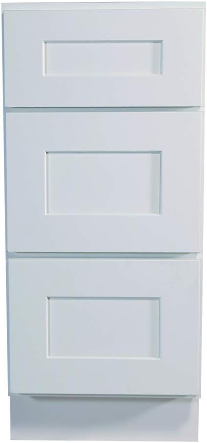 Design House Brookings 15-Inch Drawer Base Cabinet, White Shaker