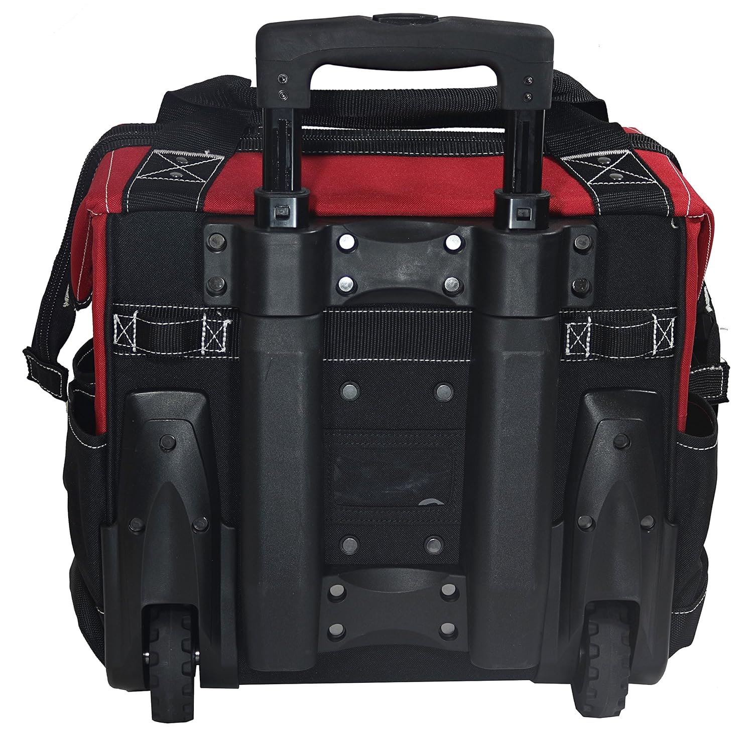 Husky GP-44316AN13 14" 600-Denier Red Water-Resistant Contractor's Rolling Tool Tote Bag with Telescoping Handle