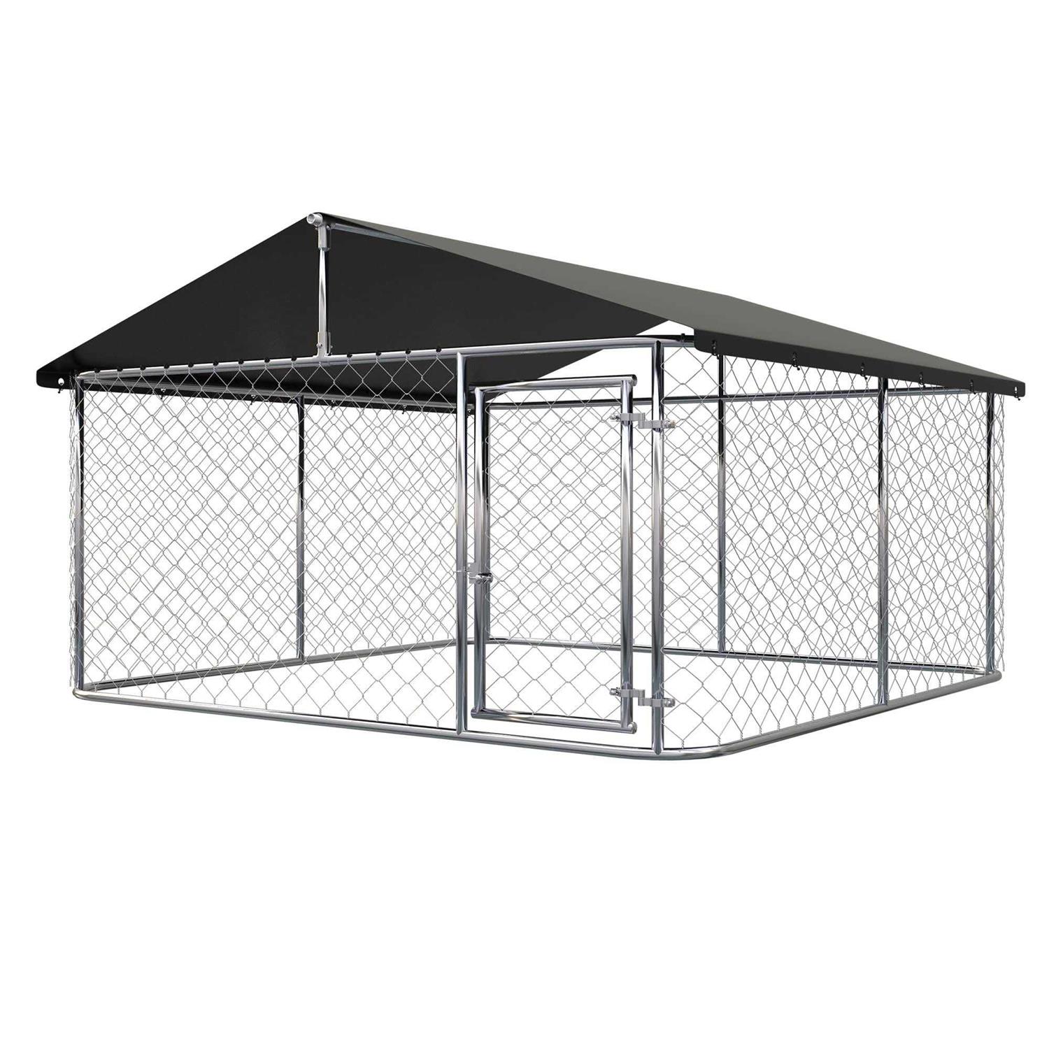 Petony Outdoor Dog Kennel Dog Cage Dog Playpen Dog Fence Chicken Coop Hen House Heavy Duty Pet Playpen with Large Galvanized Chain Link with UV - Pet Supplies online store