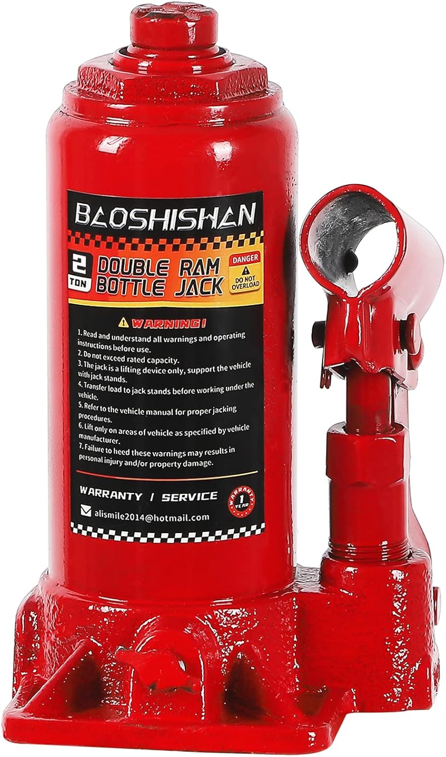 BAOSHISHAN 3 Ton Double Ram Bottle Jack 6-1/2 to 16-1/2 Lifting Range Portable Hydraulic Jack with Carrying Case
