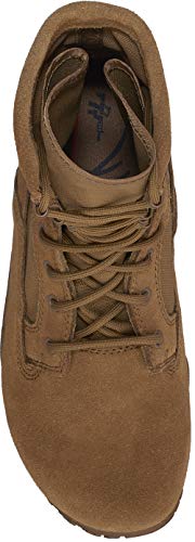 Tactical Research Mini-Mil TR105 8" Tactical Boots for Men - Minimalist Army/Air Force OCP ACU Coyote Brown Leather with Low Drop and Slip-Resistant Vibram Tarsus Outsole