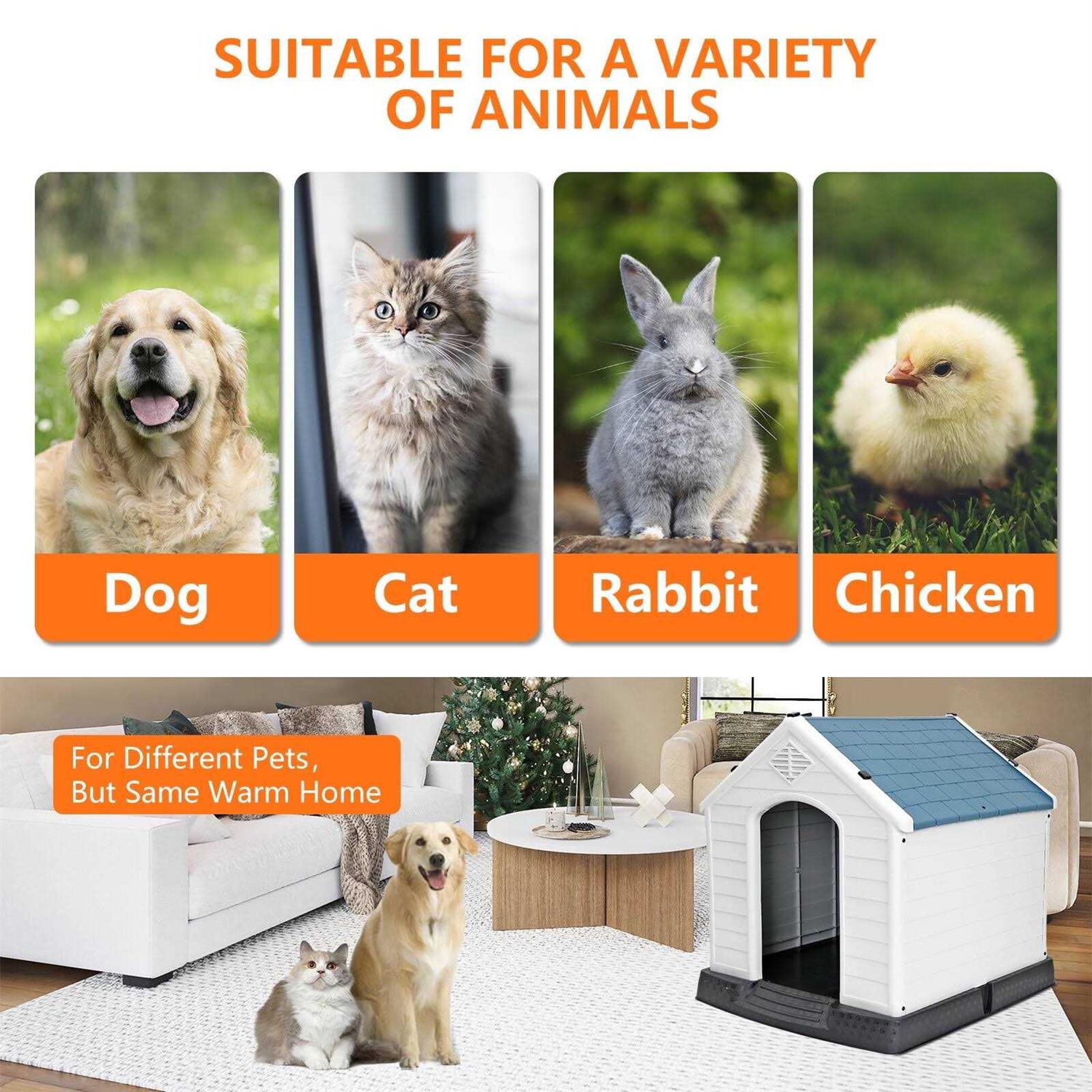 ZENSTYLE Large Dog House Insulated Waterproof Pet Kennel Shelter Indoor Outdoor - Pet Supplies online store
