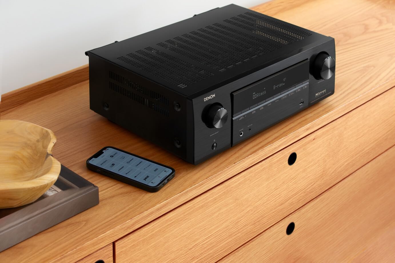 Denon AVR-X1800H 7.2 Channel AV Receiver - 80W/Channel, Wireless Streaming via Built-in HEOS, WiFi, & Bluetooth, Supports Dolby Vision, HDR10+, Dynamic HDR, and Home Automation Systems
