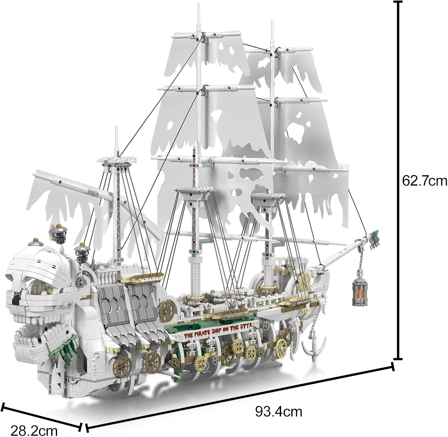 Mould King 13193 Captain Barbatos Pirate Ship Clamp Building Blocks Kit, Charons Treasure Ship Blocks Set, Fix for Pirates of The Caribbean Big Sailing Ship Building Blocks Toy Set (3769 PCS)
