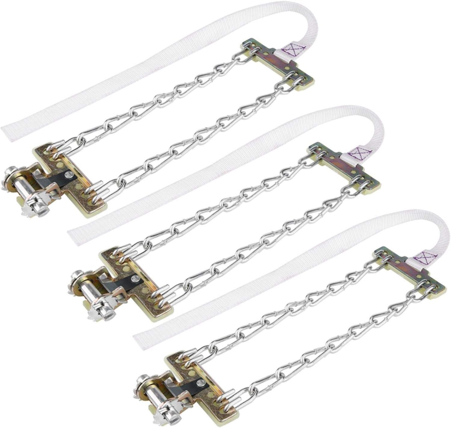 Steel Tire Chain, 3pcs Anti Skid Tire Chain Winter Security Tyre Belt Tire Chain Clips for Car Truck SUV(L)