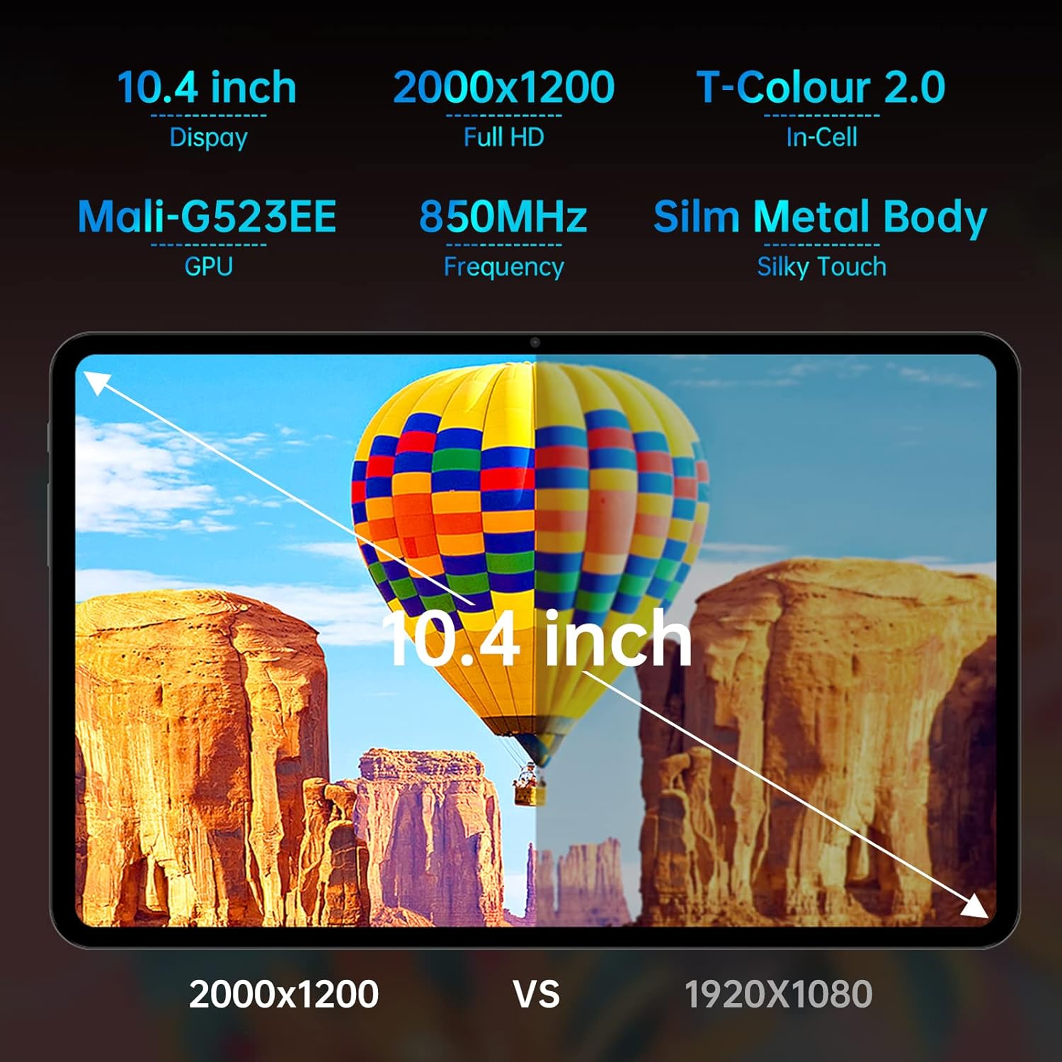 TECLAST Android 11 Tablet 10.4 Inch, 8GB RAM 128GB ROM, 2.0GHz Octa-Core T40Pro Gaming Tablets, 8+13MP Camera, 1200x2000 IPS HD Touchscreen, 18W PD Fast Charge, 7000mAh, 2.4+5G Dual WiFi, Bluetooth5.0