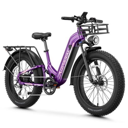 M1 Pro Electric Bike, 1800W Peak Motor Electric Bike for Adults, 48V 17.5Ah, 26'' x 4.0'' Fat Tire Electric Mountain Bike, Ebike with 85 Miles, 36MPH, 7 Speed 110Nm and Dual Suspension