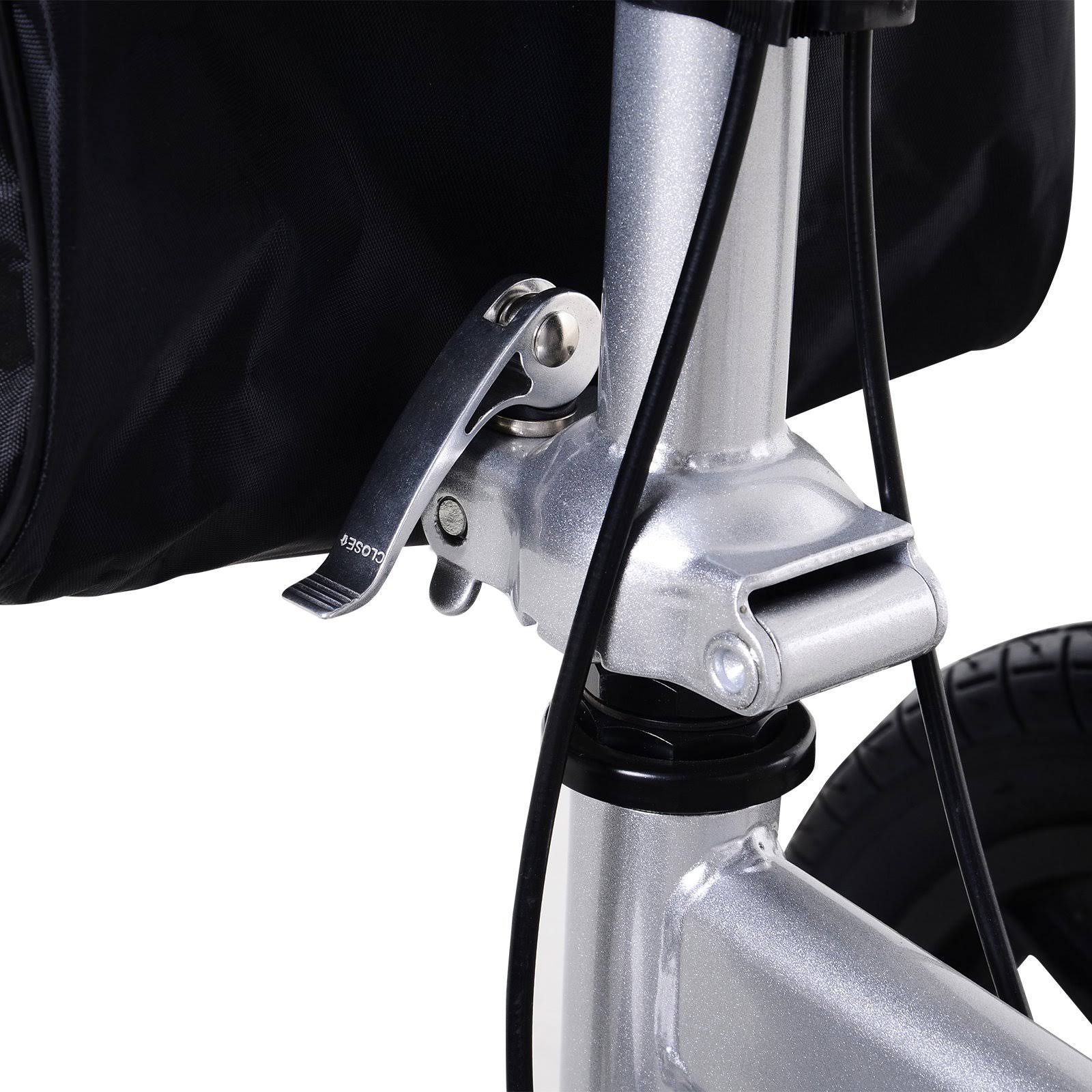 HomCom Knee Scooter with Basket Storage - Walker Mobility During Medical Rehabilitation u0026 Injury - Folding for Transport - S