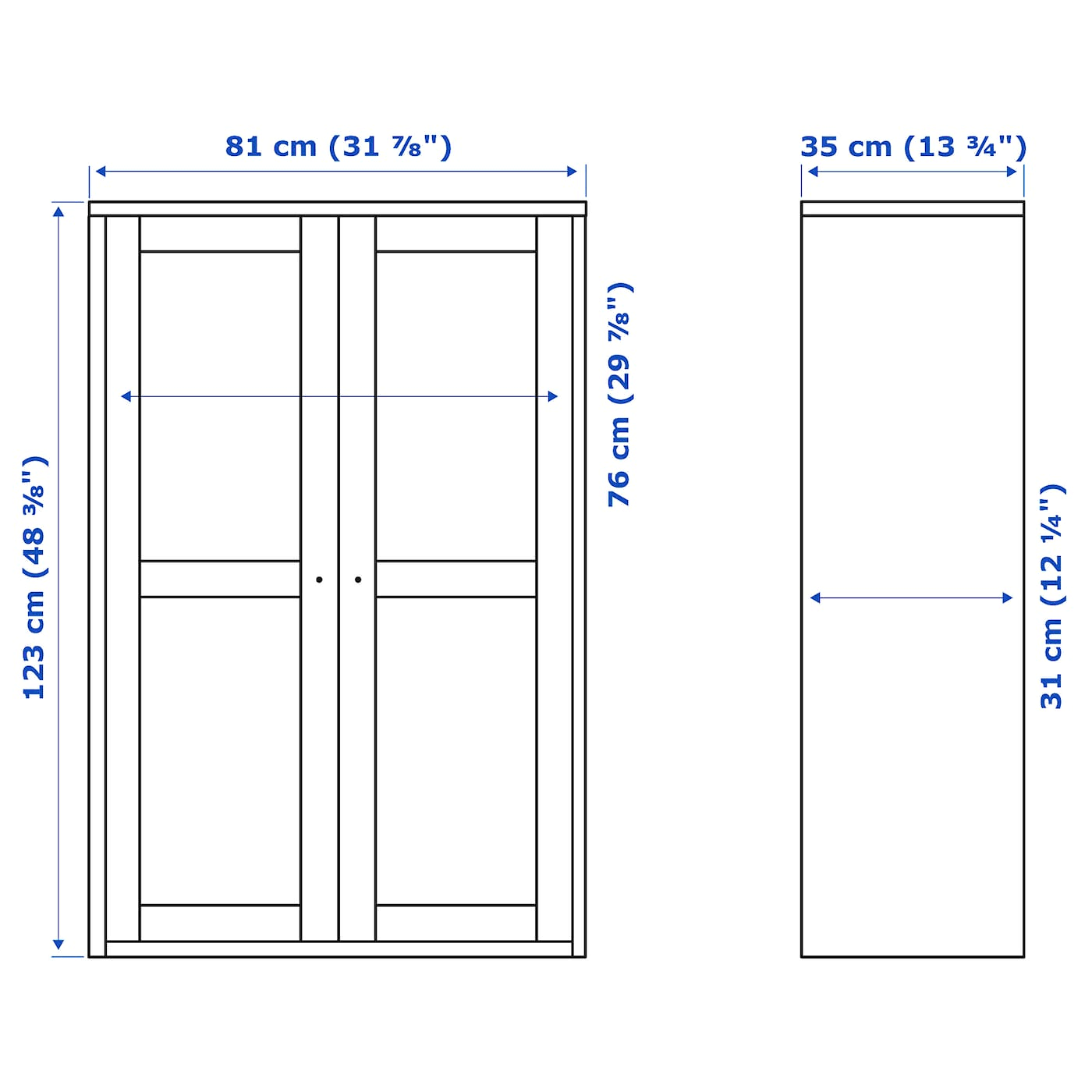 IKEA - HAVSTA Glass-Door Cabinet, White, 31 7/8x13 3/4x48 3/8