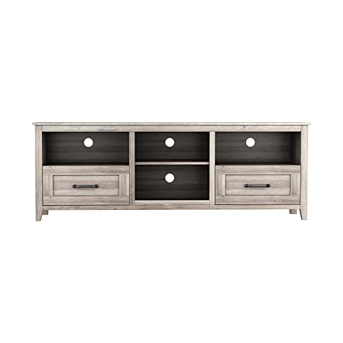 70" Farmhouse Style TV Stand with 2 Drawers and 4 Large Storage Compartments Wood Media Console Table Storage Cabinet for Bedroom, Living Room or Game Room (Old Pine)