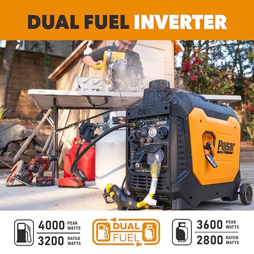 Pulsar 9500 Watt Tri Fuel Portable Inverter Generator, Remote Electric Start, CO Sensor, Parallel Capable, Super Quiet, Use for RV, Camping, Outdoor & Home, Gasoline, Propane, Natural Gas, NED95TiSRCO