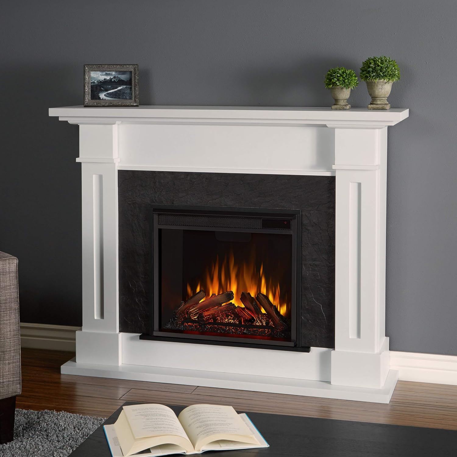 Real Flame Burnished Oak Kipling Electric Fireplace, Medium