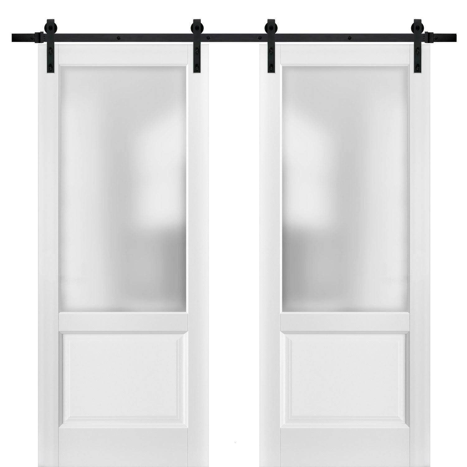 SARTODOORS Sliding Closet Bypass Doors 48 x 80 with Hardware | Quadro 4111 White Ash | Sturdy Top Mount Rails Moldings Trims Har