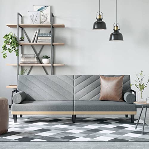 Sofa Bed with Armrests Light Gray Fabric,Versatile Convertible Sofa Bed for Comfortable Living and Overnight Stays Sofas & Couches for Living Room