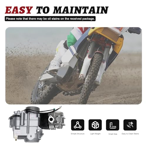 140CC Single Cylinder Engine Motor, 4-Stroke Engine Motor Set, Racing Engine Motor Complete Engine, Motorcycle Go Kart Engine, Horizontal Engine for HONDA CRF50/CRF70/XR50/XR70/Z50/CT70
