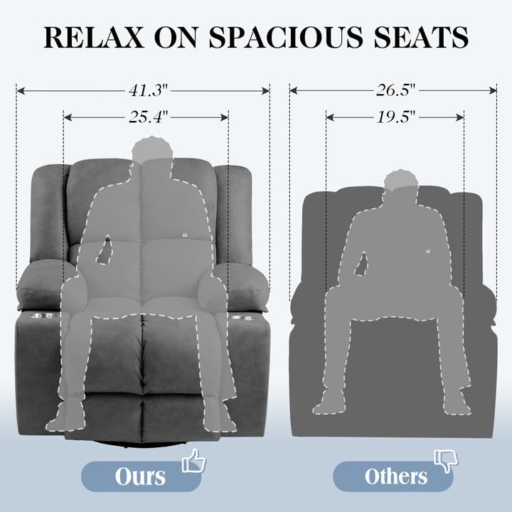 Oversized Power Lift Recliner Chair for Elderly with Massage, Electric Lift Chair Sofa with USB Port, Infinite Position, Side Pockets, Remote Control, Dark Grey