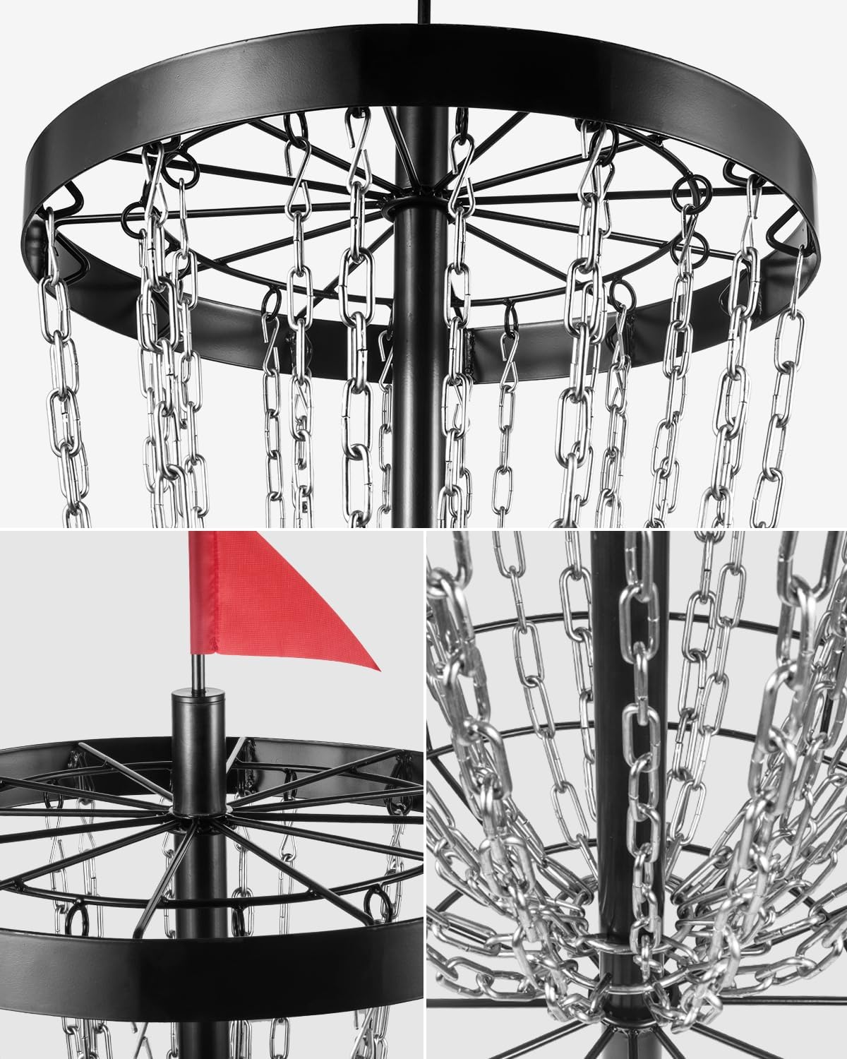 Portable Disc Golf Targets with 24 Chains - PDGA Approved Frisbee Golf Enthusiast's Must-Have Disc Golf Basket, Frisbee Golf Baskets, and Disc Golf Hole. Perfect for On-The-Go Disc Golfing