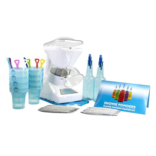 Little Snowie Max Snow Cone Machine - Premium Shaved Ice Maker, With Powder Sticks Syrup Mix