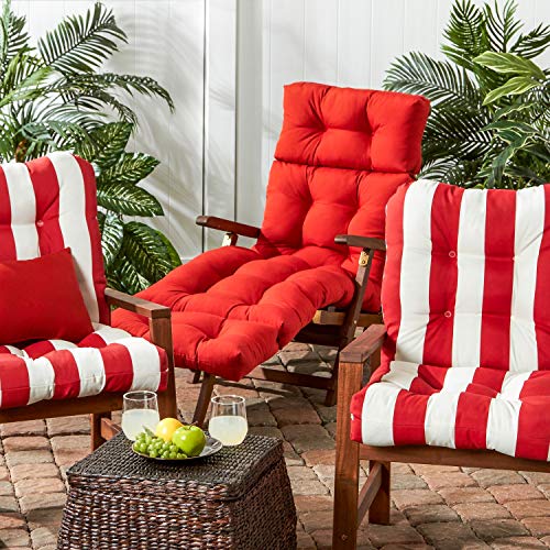 Greendale Home Fashions 72 x 22-inch Outdoor Chaise Lounge Cushion, Set of 1, Cinnamon Stripe