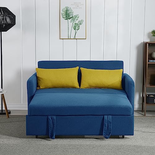 TRIPLE TREE Loveseat Sofa Bed,3-in-1 Convertible Sleeper Chair Pull Out Sofa Bed with Adjustable Backrest,Sofa,Lounger Chair,Twin Bed for Apartment Office Living Room,Cream Fabric