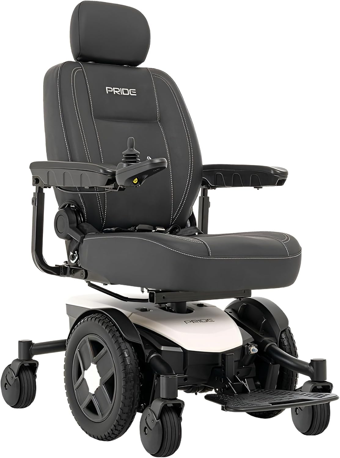 Pride Jazzy EVO 613 Power Chair - Electric Wheelchair Scooter for Adults, U-1 Battery, 300 Lbs Weight Capacity, White, 16"x16-18" Seat Size