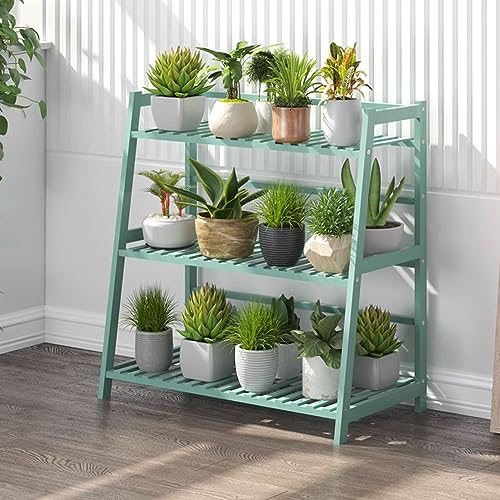 3 Tiers Wood Plant Stand Rectangular Ladder Flower Pots Outdoor Indoor Plant Display Rack Heavy Duty Utility Storage Organizer Rack For Home Garden Pa