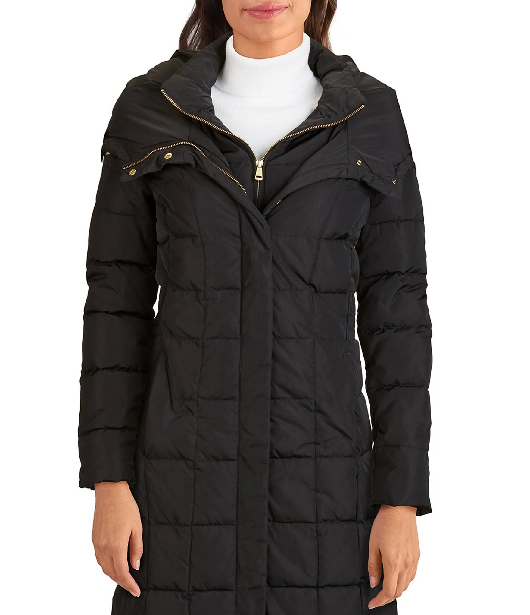 Cole Haan Hooded Down Maxi Puffer Coat - Black
