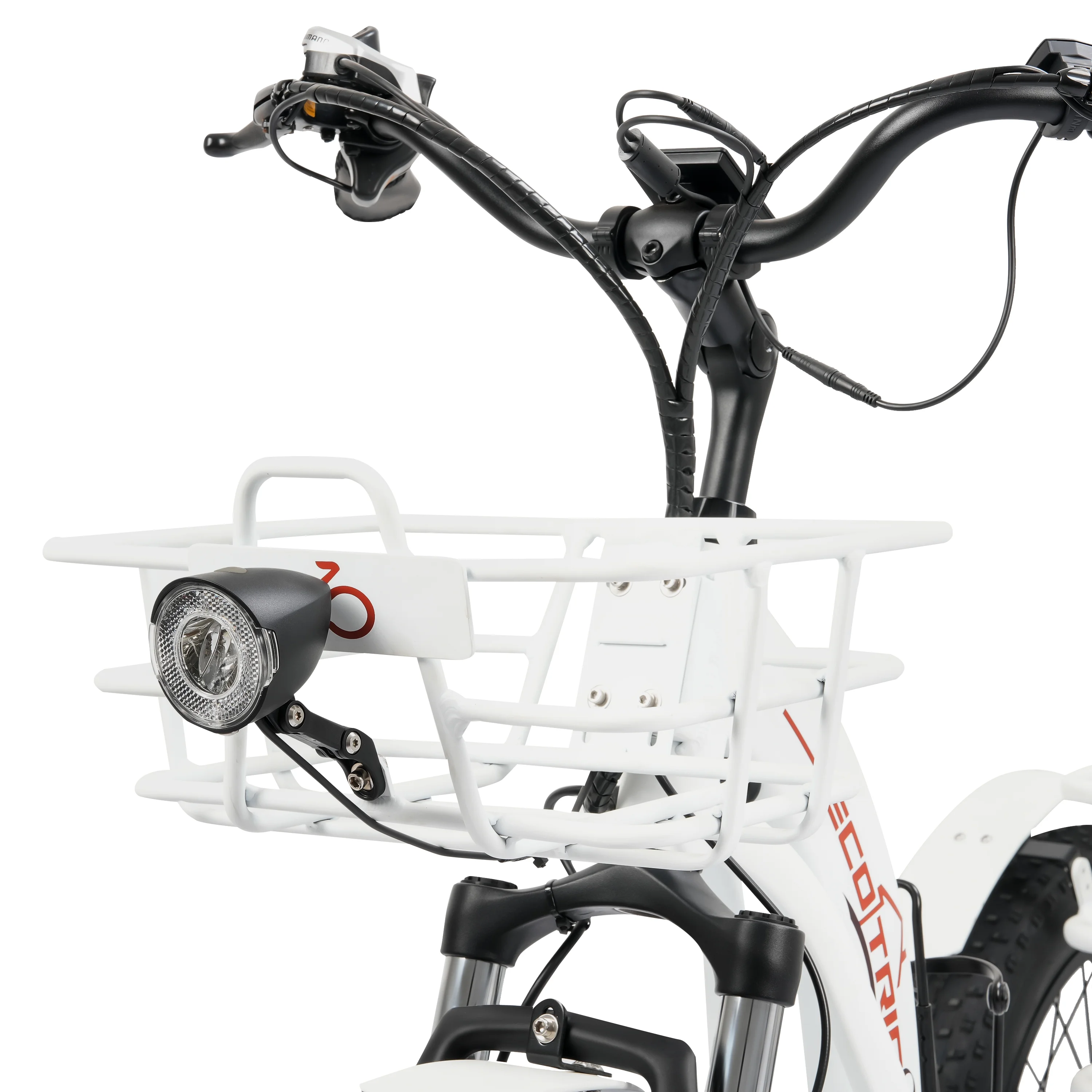 ECOTRIC Electric Tricycle Fat Tire for Adults with Basket, 750W 48V Battery, 3 Wheel Step-Thru E-trike White
