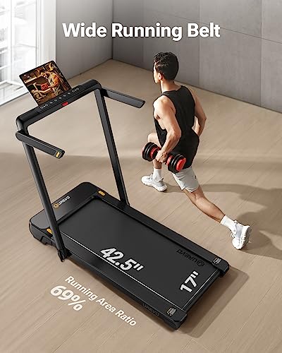 UREVO Walking Pad Treadmill with Incline, 2.5 HP Under Desk Treadmill, Foldable Treadmill for Home Office, Compact Treadmill with LED Display Remote Control 265lbs Weight Capacity