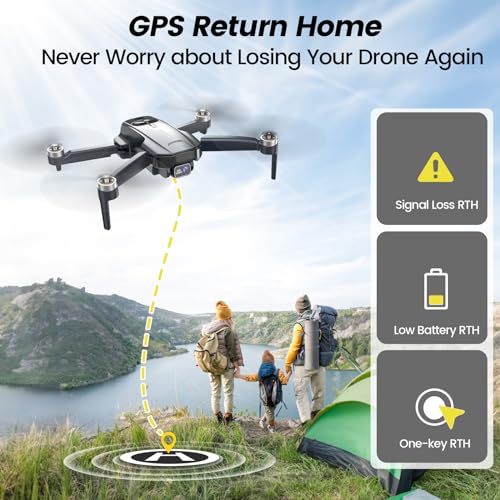 Drones with Camera for Adults 4k, WF31 GPS RC Drone FPV Foldable Quadcopter for Beginner with Brushless Motor, 5G Wi-Fi Transmission, Auto Return, Follow Me, Waypoints, 50 Min Flight Time
