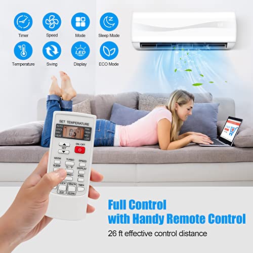 GLACER Mini AC Split-System, Ductless Air Conditioner w/Pre-Charged Condenser, White