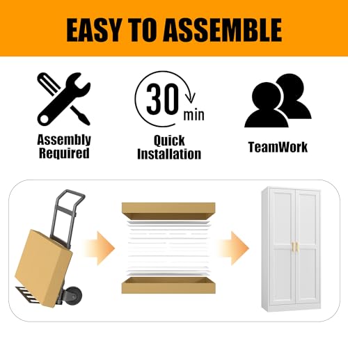 71" Tall Metal Storage Cabinet, Kitchen Pantry Storage Cabinets with Doors and 4 Shelves, White Pantry Cabinet, Utility Kitchen Cupboard, Large Steel Cabinets for Dining Room, Office, Living Room
