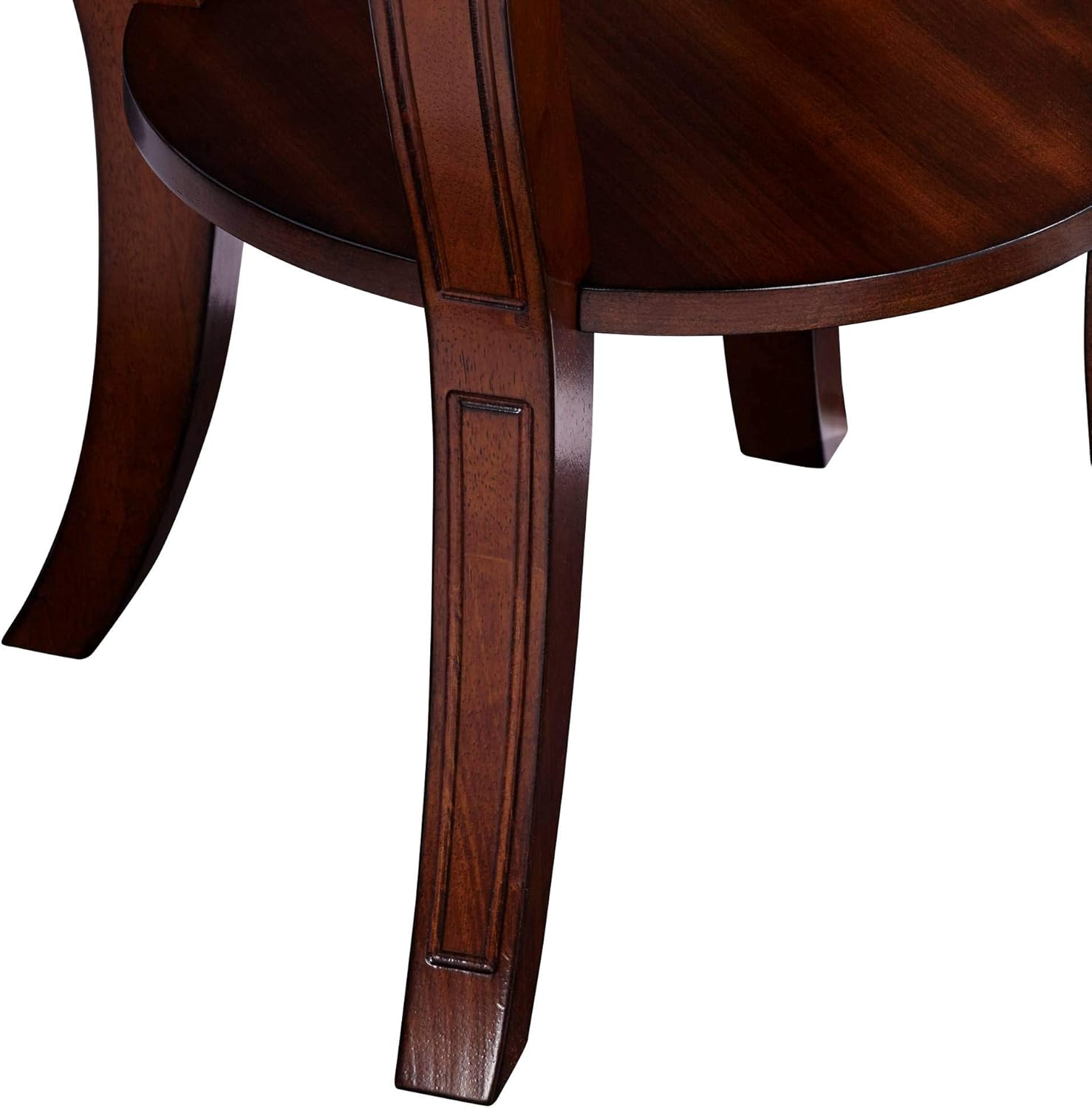 Patterson II Farmhouse Rustic Cherry Wood Round Accent Side End Table 26" Wide Natural Grain Curving Legs for Spaces Living Room Home House Entryway Balcony Bedroom Office