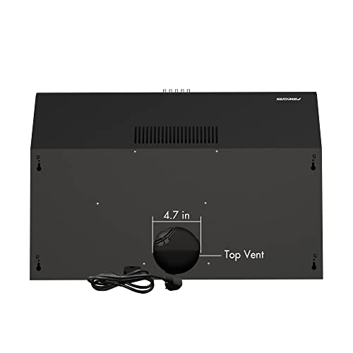 FIREGAS 30 inch Range Hood Under Cabinet, Ducted/Ductless Convertible Stainless Steel Kitchen Range Hood with Rocker Button Control, 2 Speed Exhaust Fan, 300 CFM Aluminum Filter Included