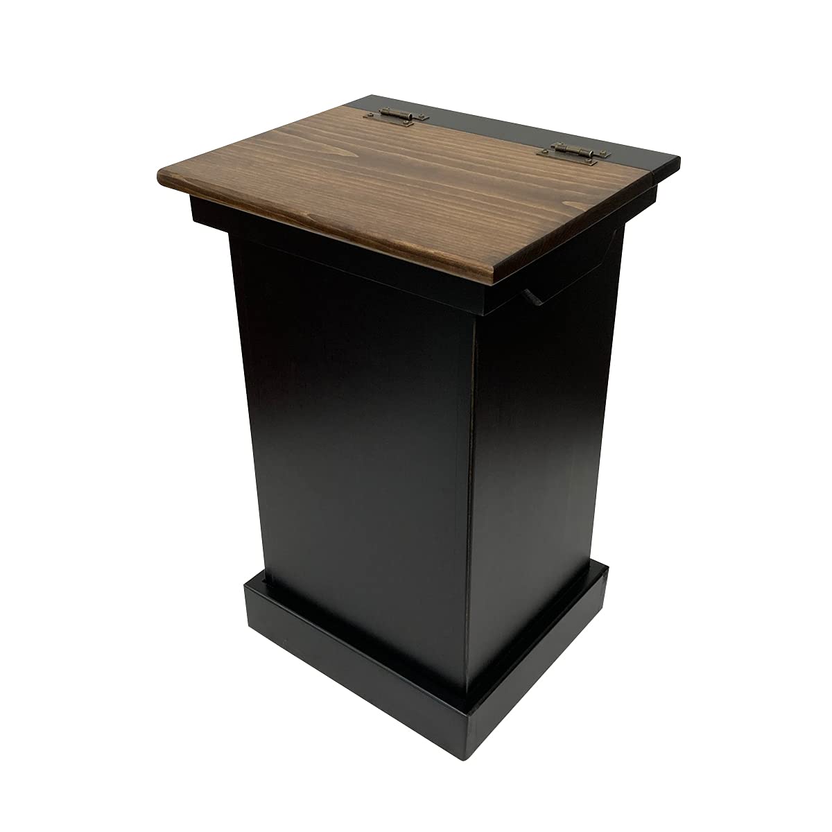 Wooden Lift Top Trash Can Cabinet, Handmade Solid Wood Hideaway Trash Holder (Cherry)