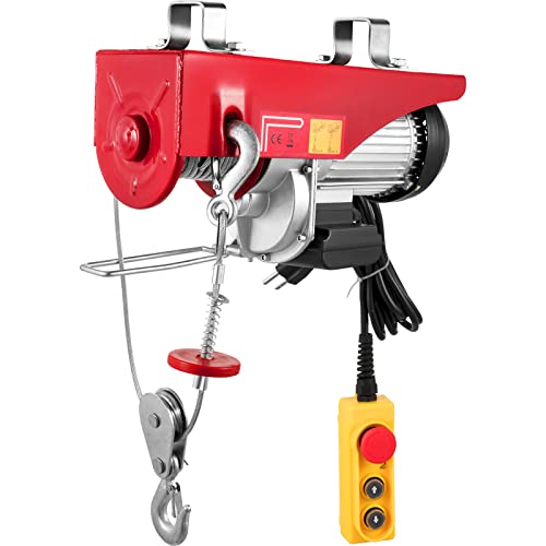 VEVOR Electric Hoist, 2200LBS Electric Winch, Steel Electric Lift, 110V Electric Hoist with Remote Control & Single/Double Slings for Lifting in Factories, Warehouses, Construction Site, Mine Filed