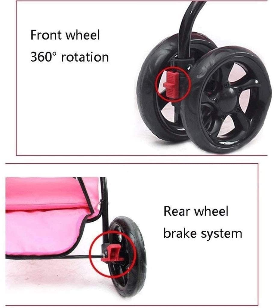 Double Dog Stroller Home Pet Stroller Travel Outdoor Cart Dog Cat Carrier Pet Pipe High-Intensity (C) (A)