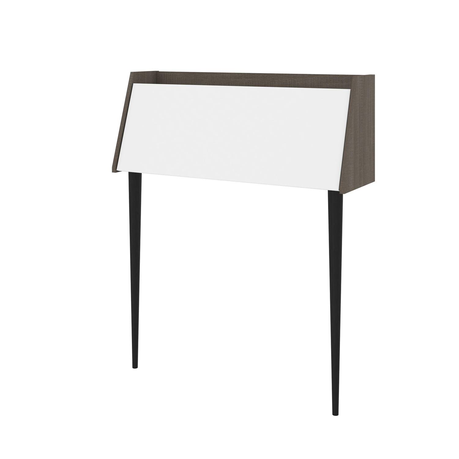 Bestar 111160-001747 Skat 36W Secretary Desk in White u0026 Bark Grey