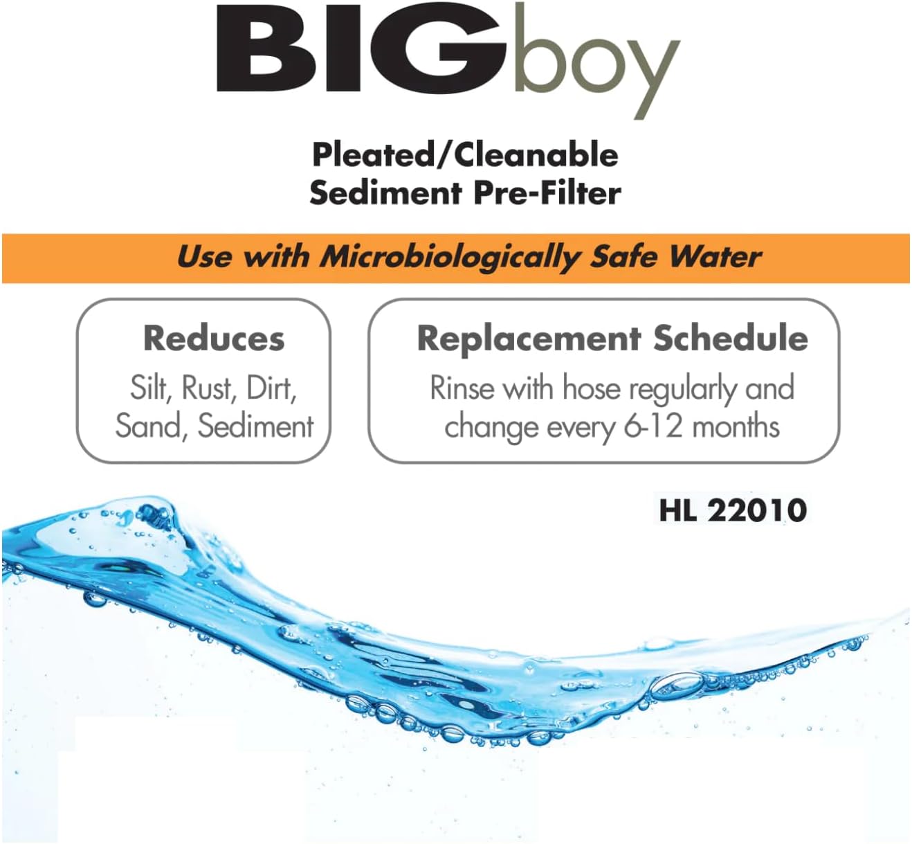 2 Pack - Compatible HydroLogic Big Boy Polyester Pleated Sediment Water Filters 4.5" x 20" Compatible 22010 20-Inch by 4.5-Inch Hydro-Logic BIGBoy Replacement