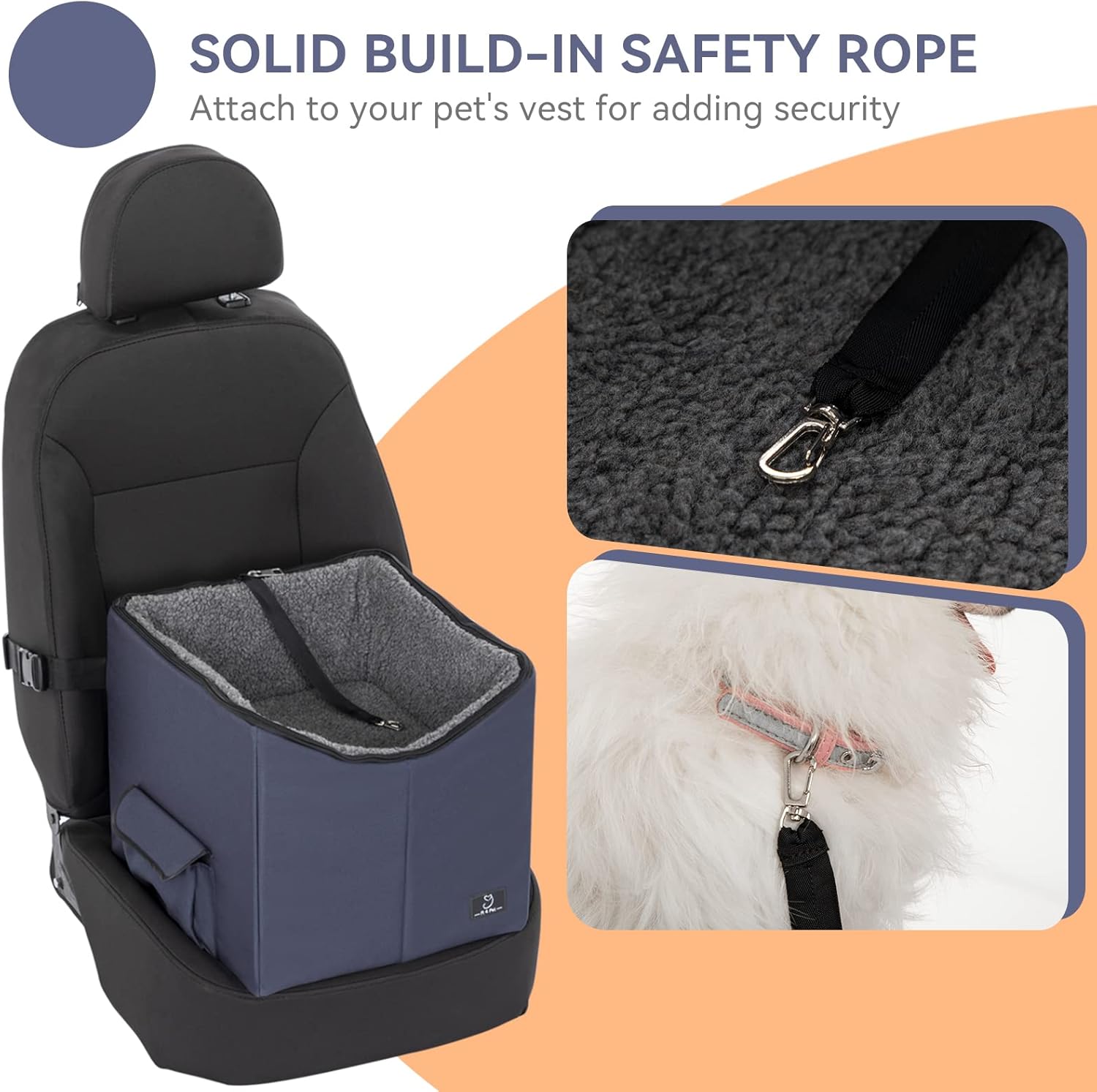 A4Pet Lookout Dog Car Seat, Folding Breathable Dog Booster Car Seat, Soft Pet Bed at Home for Small Dogs Cats or Other Small Pet, for Travel, with Carry Bag
