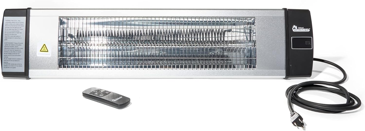 Dr Infrared Heater DR-238 Carbon Infrared Outdoor Heater for Patio, Backyard, Garage, and Decks, Standard, Black