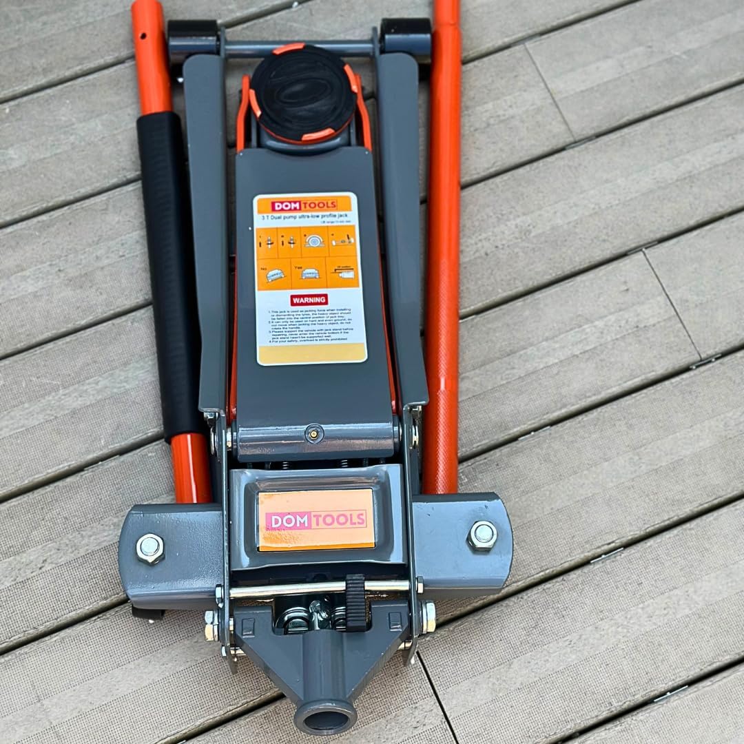 3.0 Ton Floor Jack with Dual Hydraulic Pumps & Reinforced Lifting Arm, Ultra Low Profile Lightweight Quick Lift Trolley Jack, Fast & Heavy Duty Car Lifting System (6,000 lbs)