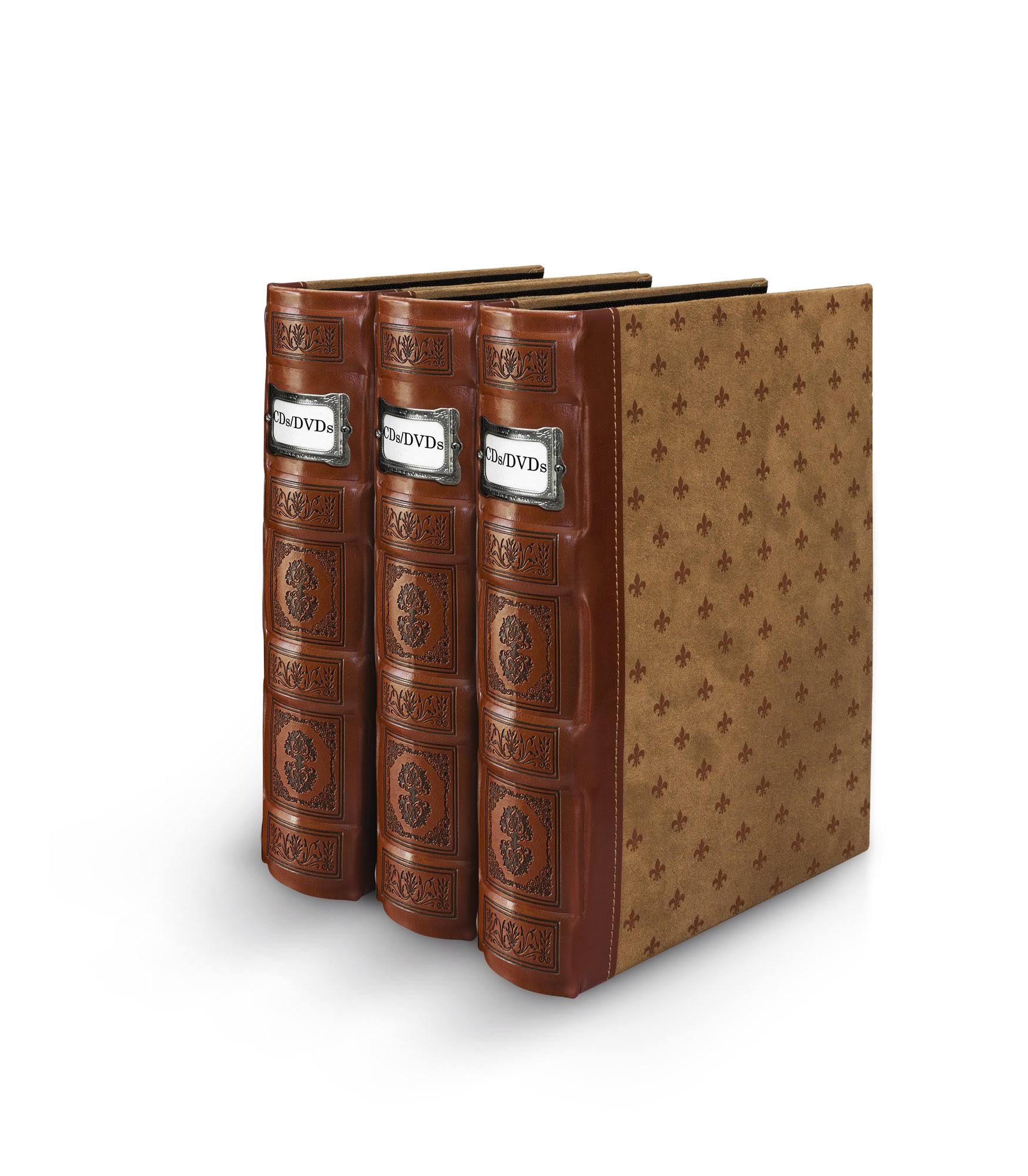 Bellagio-Italia Tuscany CD/DVD Storage Binder- Cognac 3-Pack