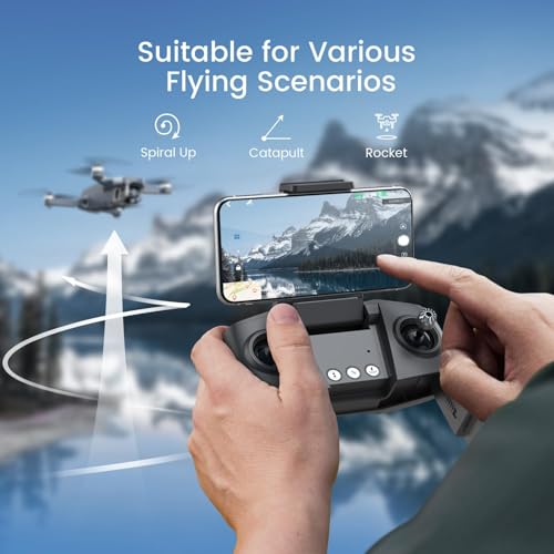 Holyton Drones With Camera For Adults 4k, HT50 Drone With Remote Control Camera, GPS Quadcopter Auto Return, Follow Me, Brushless Motor, Circle Fly, Waypoint Fly, Altitude Hold, Headless Mode