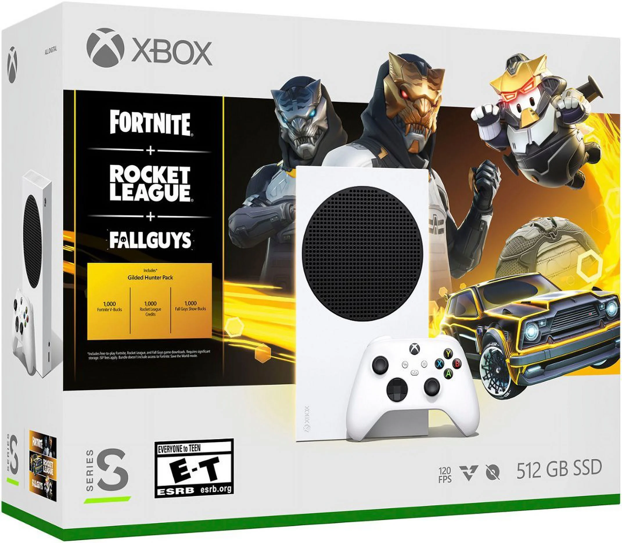 Microsoft Xbox Series S 512GB Console Gilded Hunter(Disc-Free Gaming) Bundle, White + Tigology Accessories
