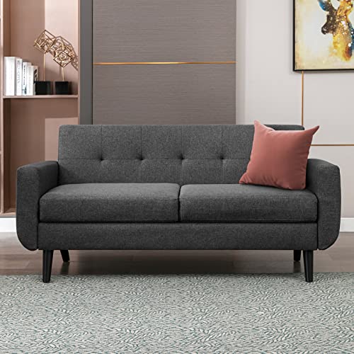 BALUS 68" W Sofa Couch, Upholstered Loveseat Sofa, Mid Century Modern Couch Button Tufted 2 Seater Love Seat Sofa for Living Room/Bedroom/Apartment/Small Space, Easy Assembly