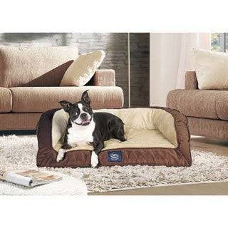Serta Ortho Quilted Couch Pet Bed, Large, Blue