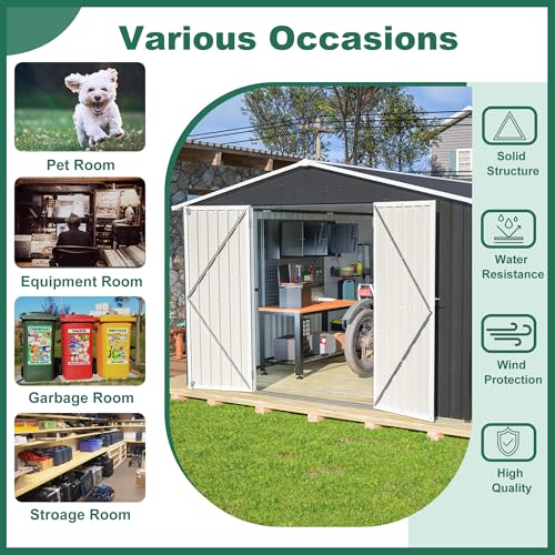 6x4 Ft Outdoor Storage Shed, Heavy-Duty All-Weather Tool Shed with Lockable Doors, Durable Resin Construction for, Patio & Backyard Organization Black